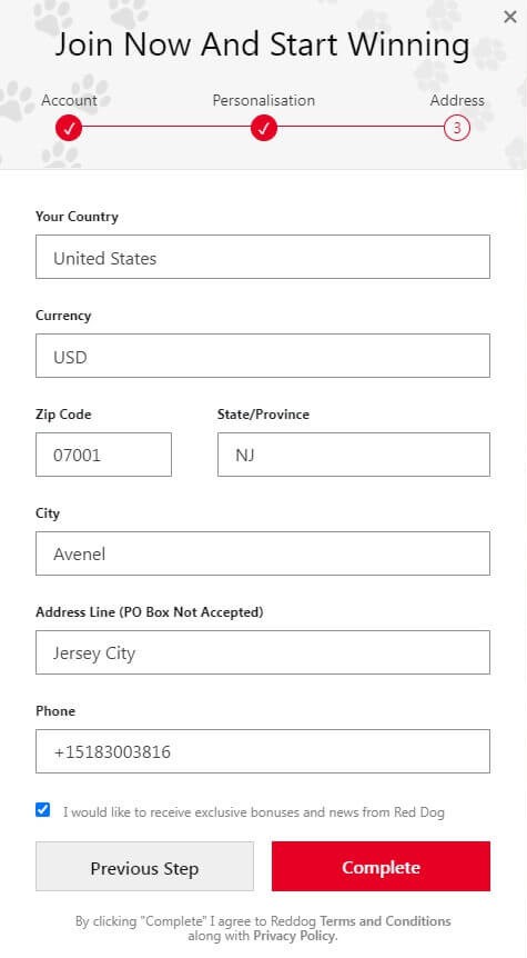 Red Dog Casino Address