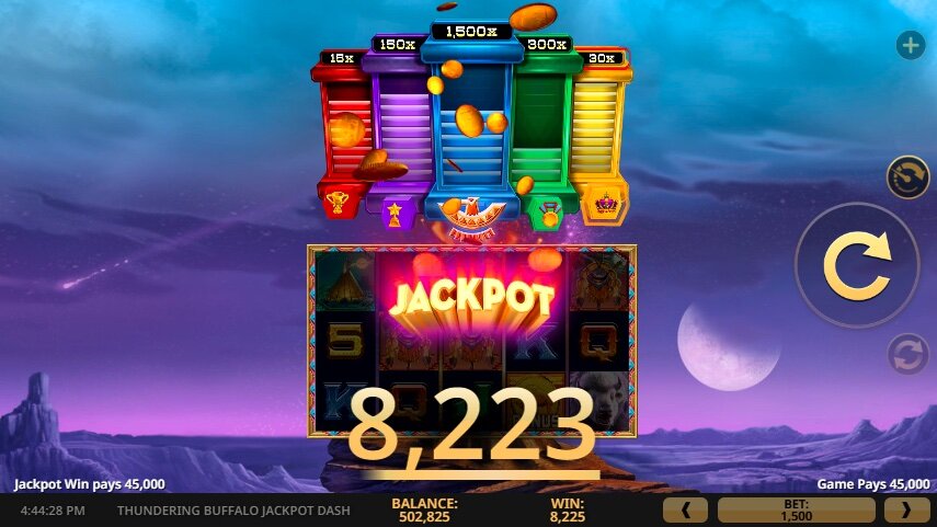 Thundering Buffalo Jackpot Dash Slot Online Screenshot