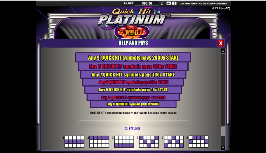 quick hit platinum slot machine detail image 1