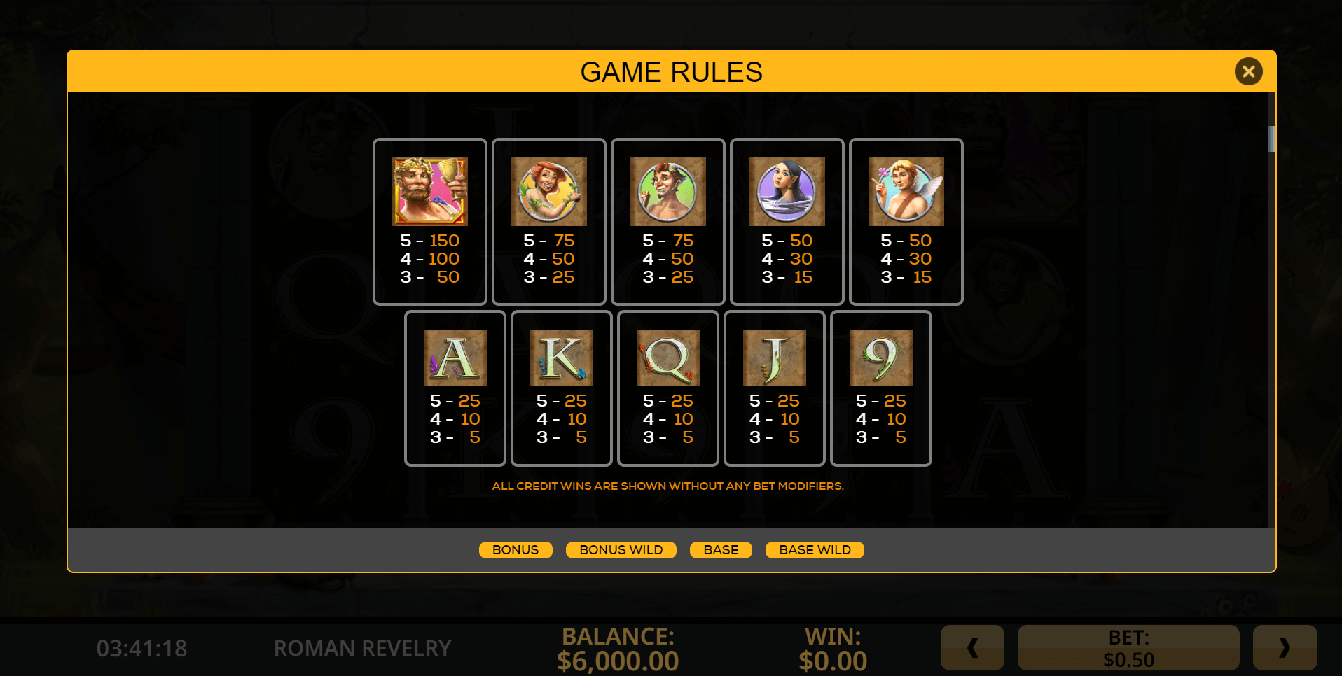 roman revelry slot machine detail image 1