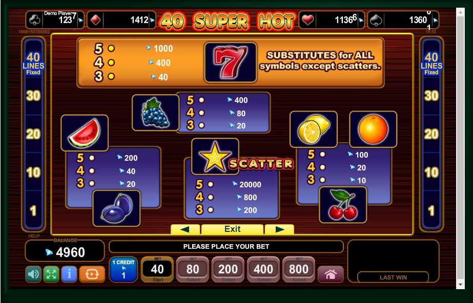 40 super hot slot machine detail image 3