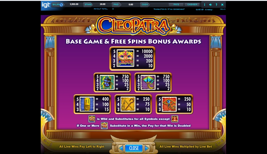 cleopatra ii slot machine detail image 4
