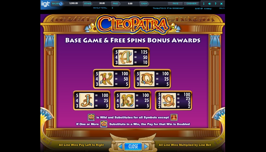 cleopatra ii slot machine detail image 3