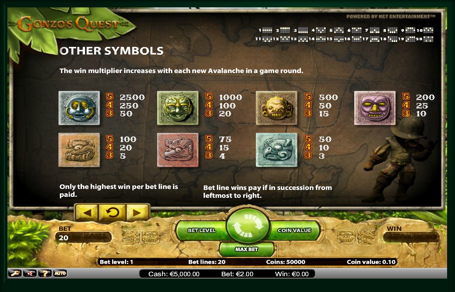 gonzo’s quest slot machine detail image 0