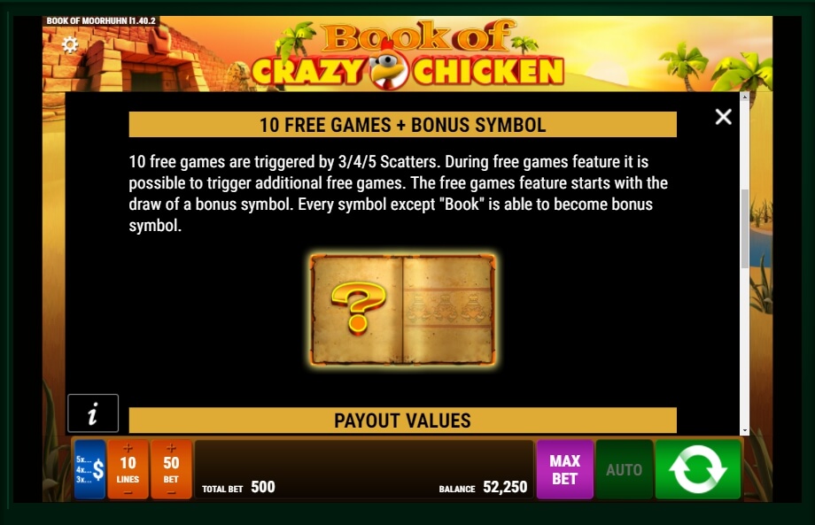 book of crazy chicken slot machine detail image 3