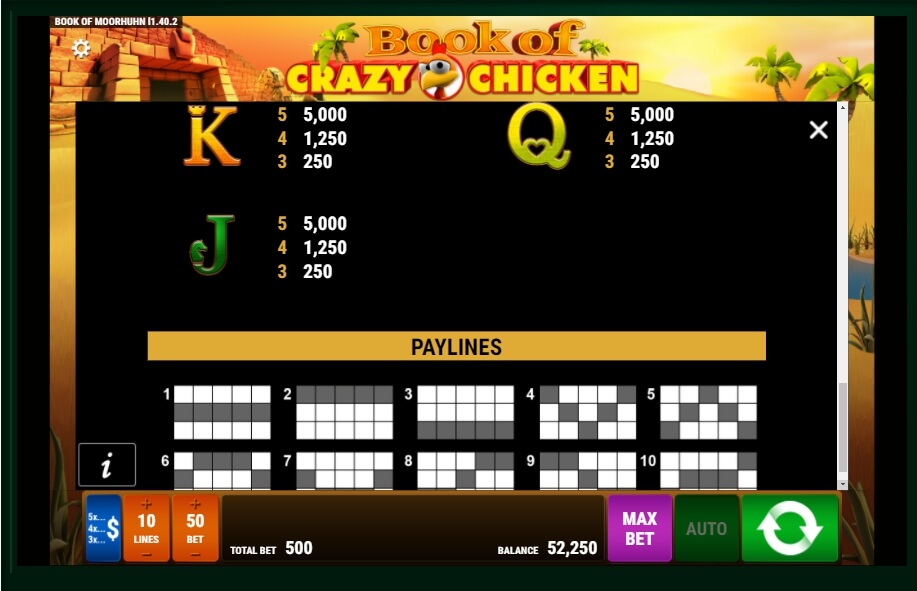book of crazy chicken slot machine detail image 1